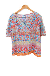 חולצה אתנית צבעונית ונשפכת-XL